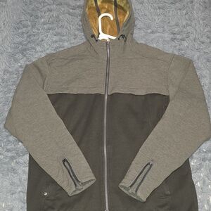 Royal Robbins Hooded Jacket with Mustard Interior and Charcoal Exterior